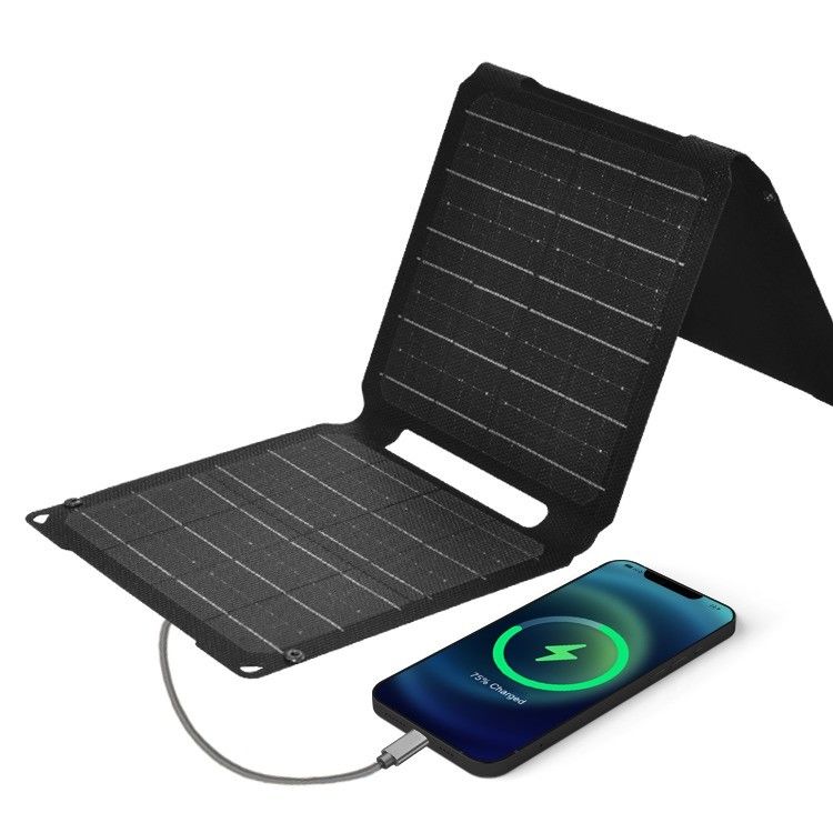 Thùng năng lượng mặt trời di động 20W với đầu ra USB Type-C và vật liệu bề mặt ETFE