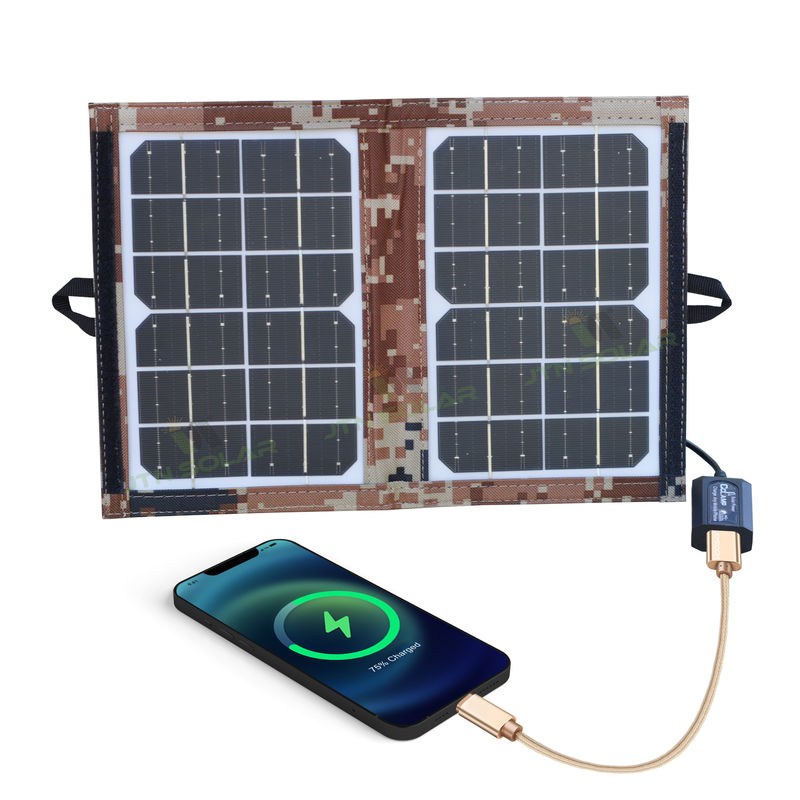 156.75mmx156.75mm Cell Size 6W Solar Panel Động tay và gấp cho cắm trại ngoài trời