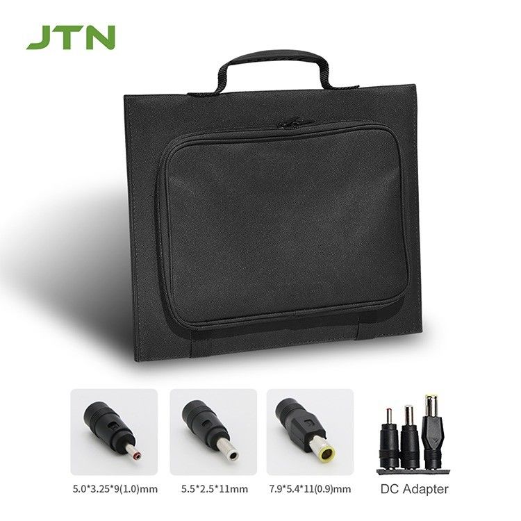Không thấm nước IP65 pin mặt trời đơn 30W USB 2.0 đầu ra Bộ sạc cắm trại Nhỏ gấp Đen