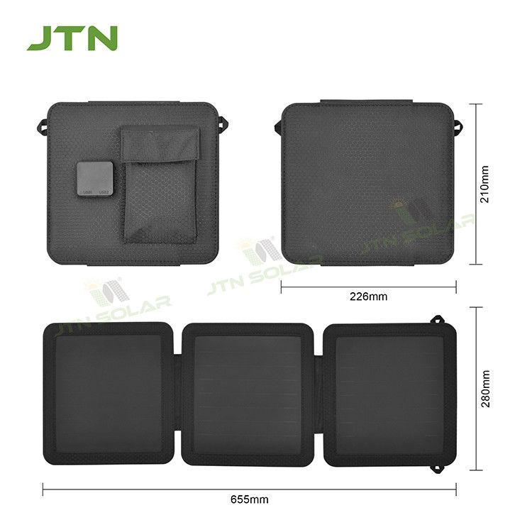 Cắm trại 21W Nắp năng lượng mặt trời sạc điện thoại di động tấm pin mặt trời di động với cổng USB