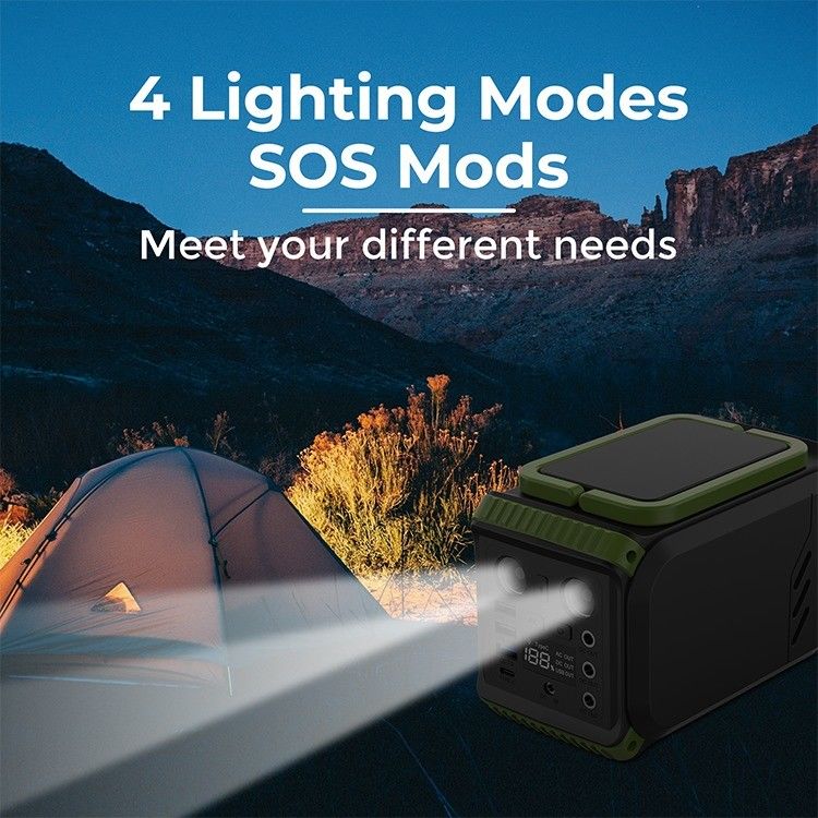 Cắm trại ngoài trời tấm pin mặt trời Đường phát điện Máy phát điện di động Lifepo4 Lithium 110V 200W
