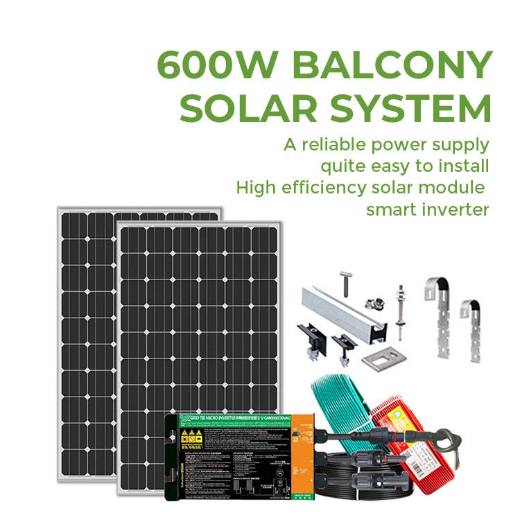 Ống lợp Monobalcony Hệ thống năng lượng mặt trời 300W 375W 600W 800W Thiết lập không rắc rối