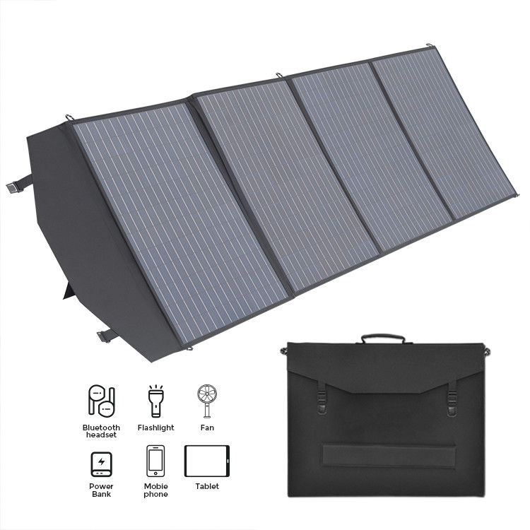 Phân tích năng lượng mặt trời linh hoạt 200w 220w với tay cầm nhựa HDPE và giá đỡ đất