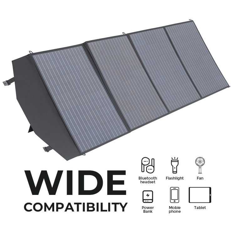 OEM / ODM hỗ trợ bộ sạc tấm pin mặt trời gấp 200W di động cho cắm trại và leo núi